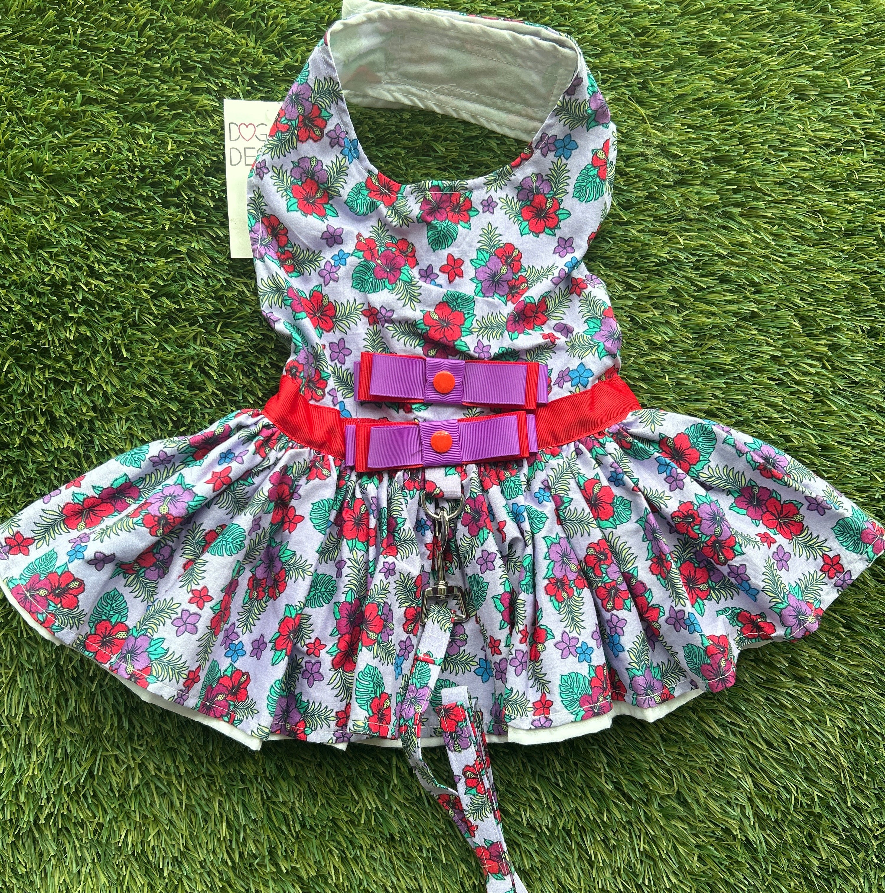 Floral purple and red dress