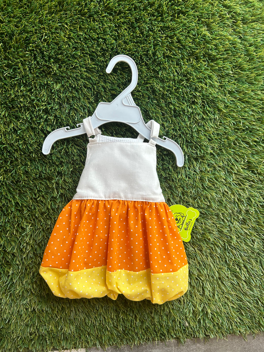 Dress yellow and orange